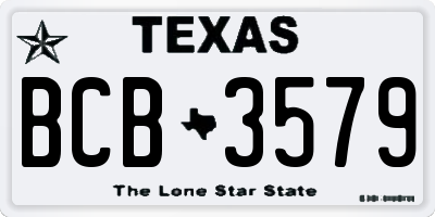 TX license plate BCB3579