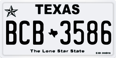 TX license plate BCB3586