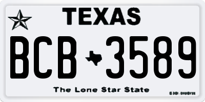 TX license plate BCB3589