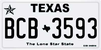 TX license plate BCB3593