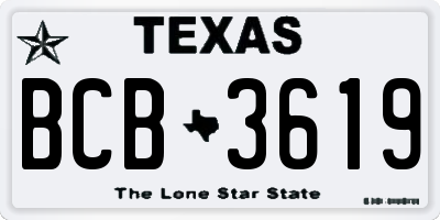 TX license plate BCB3619