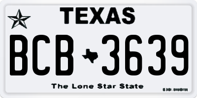 TX license plate BCB3639