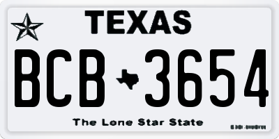 TX license plate BCB3654