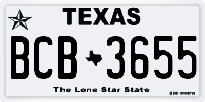TX license plate BCB3655