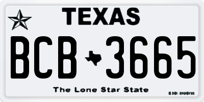 TX license plate BCB3665
