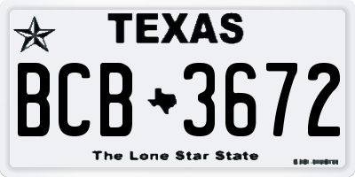 TX license plate BCB3672