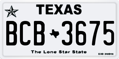 TX license plate BCB3675
