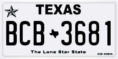 TX license plate BCB3681