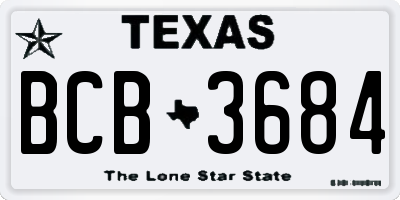 TX license plate BCB3684
