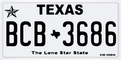 TX license plate BCB3686