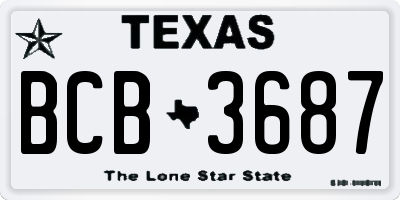 TX license plate BCB3687