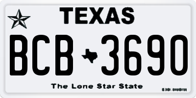 TX license plate BCB3690