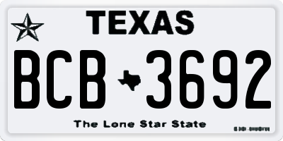 TX license plate BCB3692