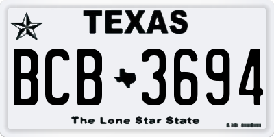 TX license plate BCB3694