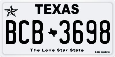 TX license plate BCB3698