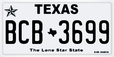 TX license plate BCB3699