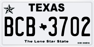 TX license plate BCB3702