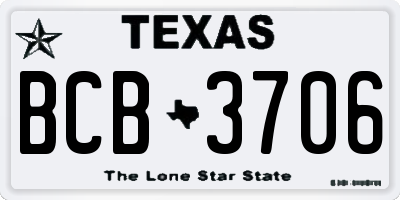 TX license plate BCB3706