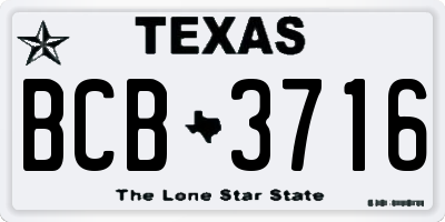 TX license plate BCB3716