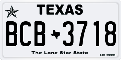 TX license plate BCB3718