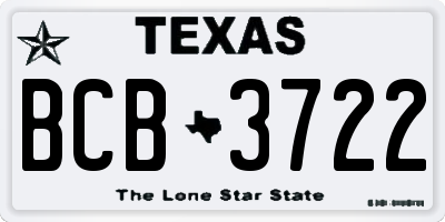 TX license plate BCB3722
