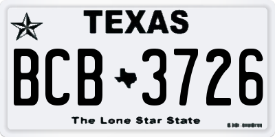 TX license plate BCB3726