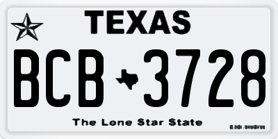 TX license plate BCB3728
