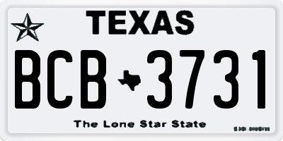 TX license plate BCB3731