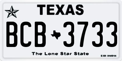 TX license plate BCB3733