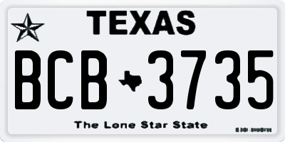 TX license plate BCB3735