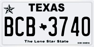 TX license plate BCB3740