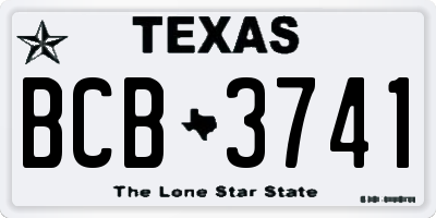 TX license plate BCB3741