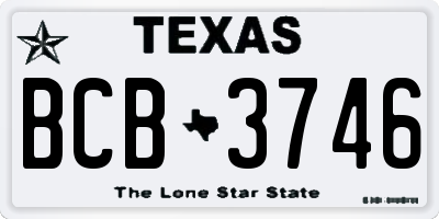 TX license plate BCB3746