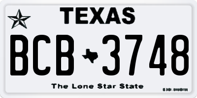 TX license plate BCB3748