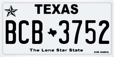 TX license plate BCB3752