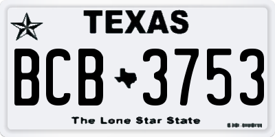 TX license plate BCB3753