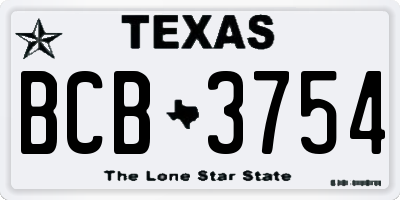 TX license plate BCB3754