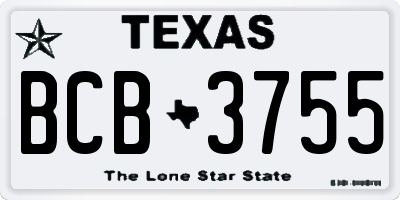 TX license plate BCB3755