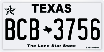 TX license plate BCB3756