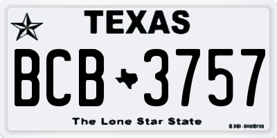 TX license plate BCB3757