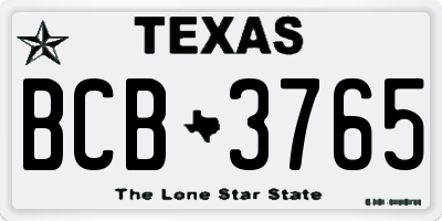 TX license plate BCB3765