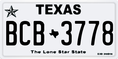 TX license plate BCB3778