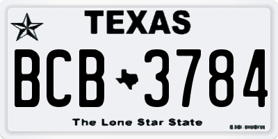 TX license plate BCB3784