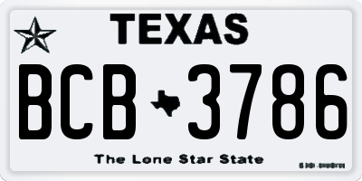 TX license plate BCB3786