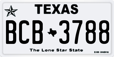 TX license plate BCB3788