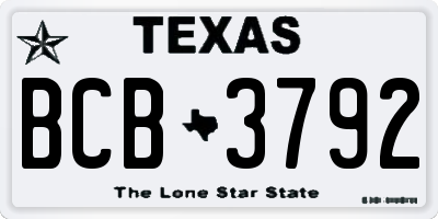 TX license plate BCB3792