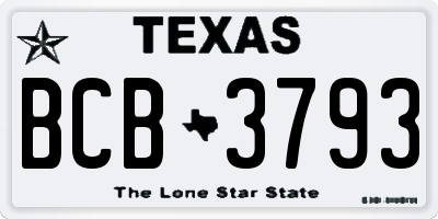 TX license plate BCB3793