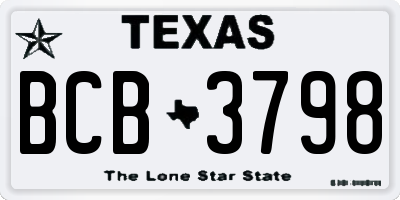 TX license plate BCB3798