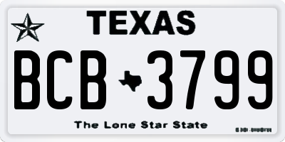 TX license plate BCB3799