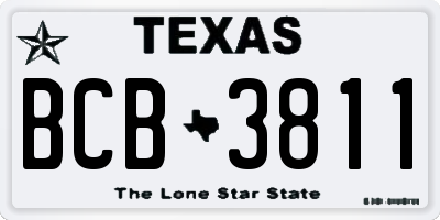 TX license plate BCB3811